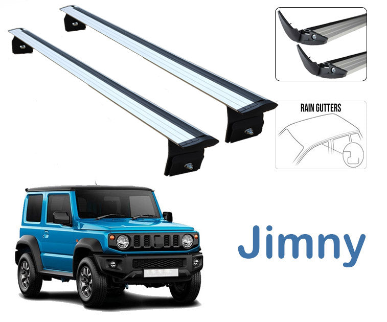 Suzuki Jimny 3 Roof Rack Bars For Vehicles With Rain gutters Silver Color Suzuki Jimny 3 Roof Rack Bars For Vehicles With Rain gutters Silver Color